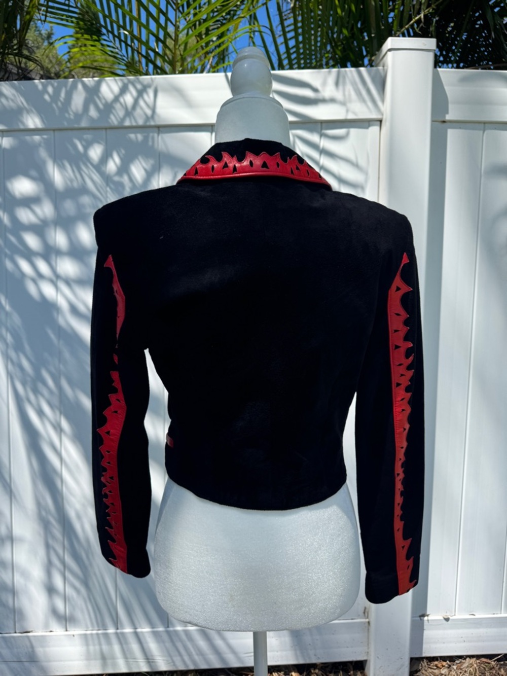 Michael Hoban Black Velvet Blazer with Red Trim - Picture 7 of 10